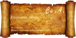 Csirmaz Alex névjegykártya
